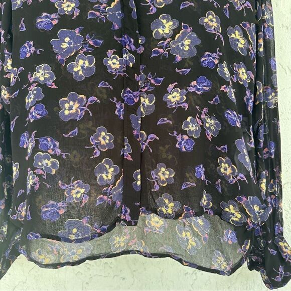 GANNI Shirt Top Women Size 36/4 Floral Button Down Long Sleeve Boho Office - Picture 3 of 6